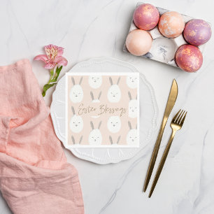 Serviette En Papier Motif moderne Pastel Bunny Egg Bénédictions de P