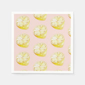 Serviette En Papier Motif moderne Pastel rose et citron jaune (Devant)