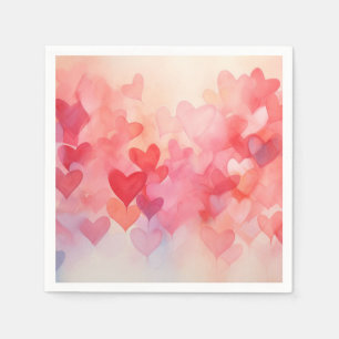 Serviette En Papier Motif moderne Red Orange Hearts