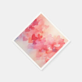 Serviette En Papier Motif moderne Red Orange Hearts (Coin)