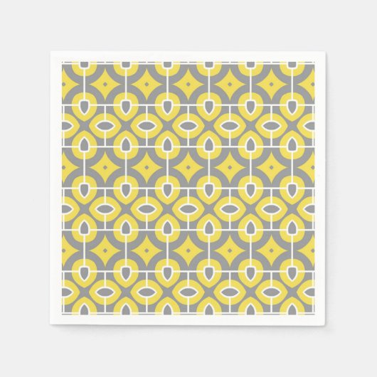 Serviette En Papier Motif moderne tendance gris et blanc Mosaïque (Devant)