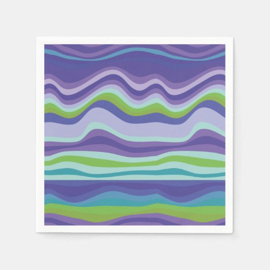 Serviette En Papier Motif moderne violet bleu vague (Devant)