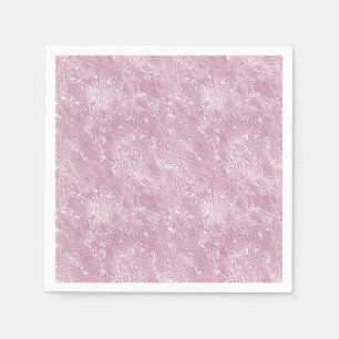Serviette En Papier Motif Moire en Soie Marbrée en Rose Poussiéreux