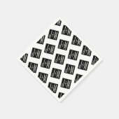 Serviette En Papier Motif monogramme moderne | Noir & Blanc (Coin)