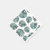 Serviette En Papier Motif Monstera couleur bleu vert (Coin)