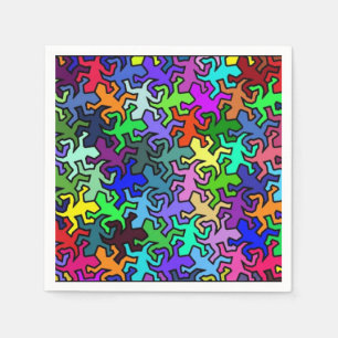Serviette En Papier Motif Mosaic Geckos - couleur