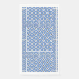 Serviette En Papier Motif mosaïque 02.BW LBlue BG