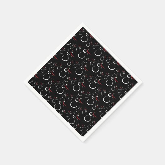 Serviette En Papier Motif motoneige d'hiver mignon noir (Coin)