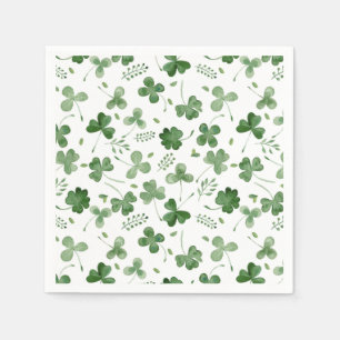 Serviette En Papier Motif mou de shamrock d'aquarelle
