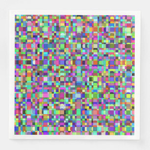 Serviette En Papier Motif multicolore de formes de carrés abstraits
