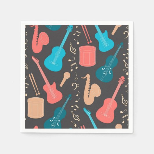 Serviette En Papier Motif musical (Devant)