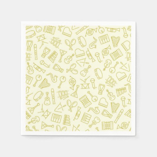 Serviette En Papier Motif musical (Devant)
