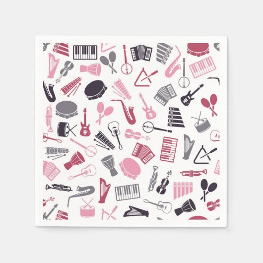 Serviette En Papier Motif musical (Devant)