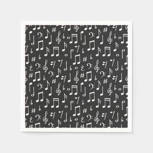 Serviette En Papier Motif musical (Devant)