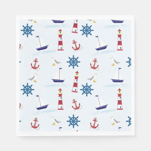 Serviette En Papier Motif nautique (Devant)