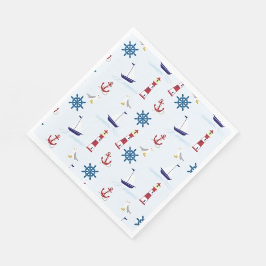 Serviette En Papier Motif nautique (Coin)