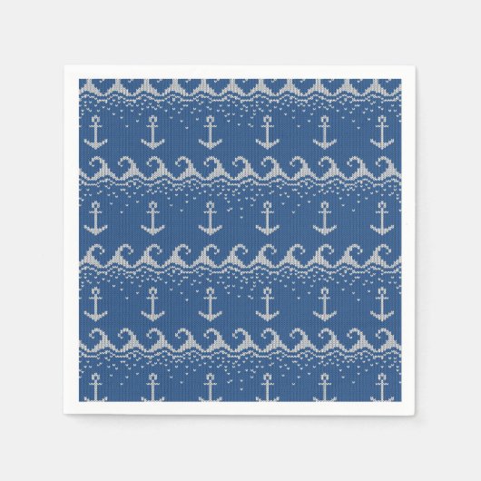 Serviette En Papier Motif Nautique Knit (Devant)