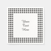 Serviette En Papier Motif noir blanc En vichy (Devant)