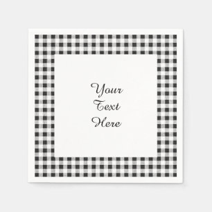 Serviette En Papier Motif noir blanc En vichy