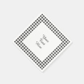 Serviette En Papier Motif noir blanc En vichy (Coin)
