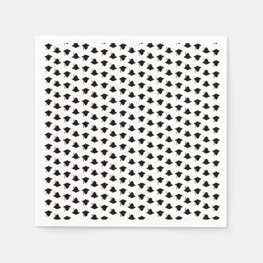 Serviette En Papier Motif noir blanc moderne (Devant)