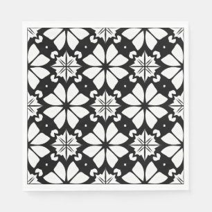 Serviette En Papier Motif noir et blanc