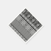 Serviette En Papier Motif noir et blanc avec dentelle et patchwork (Coin)