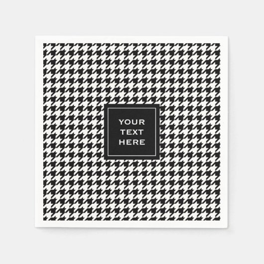 Serviette En Papier Motif noir et blanc Houndstooth (Devant)