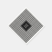 Serviette En Papier Motif noir et blanc Houndstooth (Coin)