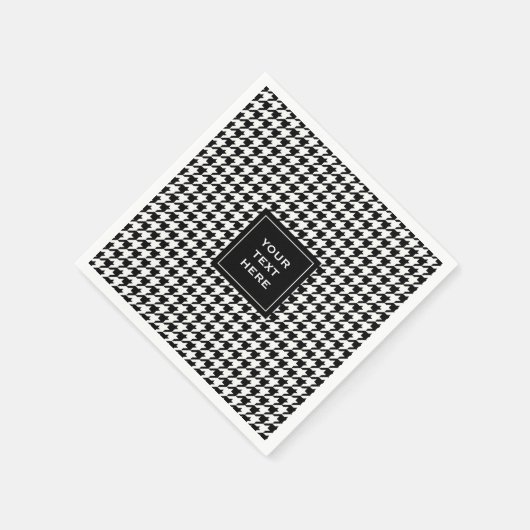 Serviette En Papier Motif noir et blanc Houndstooth (Coin)