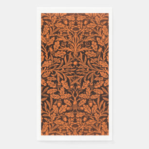Serviette En Papier Motif noir orange brûlé vintage William Morris