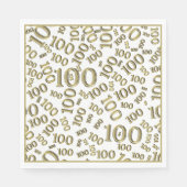 Serviette En Papier Motif numérique aléatoire Gold/White 100 (Devant)