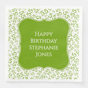Serviette En Papier Motif numérique entre parenthèses vert/blanc pour