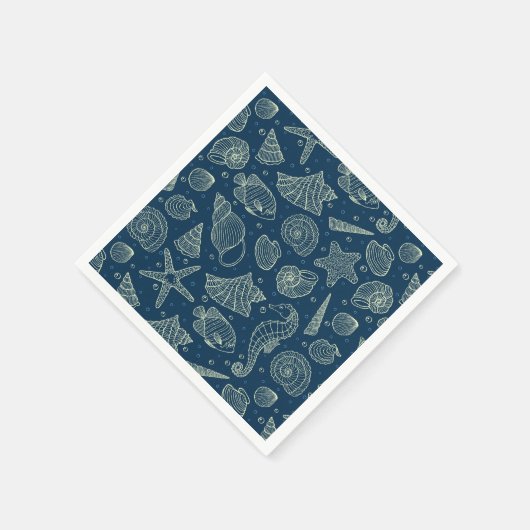 Serviette En Papier Motif Océan Habitants (Coin)