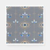 Serviette En Papier motif oculaire gris bohème rétro (Devant)