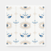Serviette En Papier Motif oculaire rétro bohème blanc (Devant)