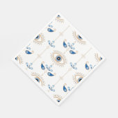 Serviette En Papier Motif oculaire rétro bohème blanc (Coin)