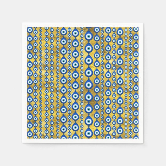 Serviette En Papier Motif oeil mal sur la texture dorée (Devant)