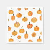 Serviette En Papier Motif orange Citrouille aquarelle (Devant)