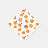 Serviette En Papier Motif orange Citrouille aquarelle (Coin)