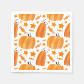 Serviette En Papier Motif Orange Citrouille Party Napkin (Devant)