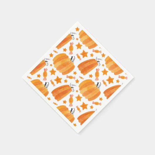 Serviette En Papier Motif Orange Citrouille Party Napkin (Coin)