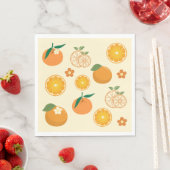 Serviette En Papier Motif Oranges (En situation)