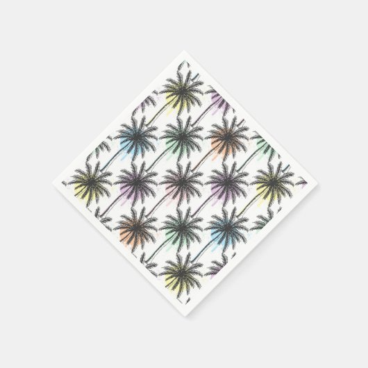 Serviette En Papier Motif Paint Drop Palm Tree (Coin)
