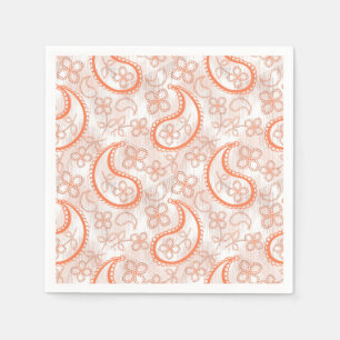 Serviette En Papier Motif paisley beige beige monochrome orange.
