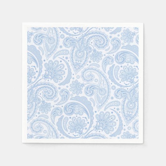 Serviette En Papier Motif paisley bleu blanc (Devant)