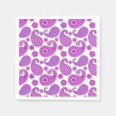 Serviette En Papier Motif Paisley, violet, violet et blanc (Devant)
