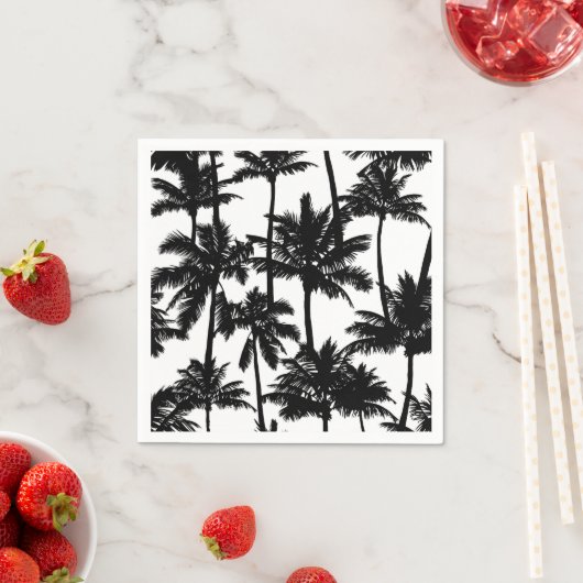 Serviette En Papier Motif Palm Tree (En situation)