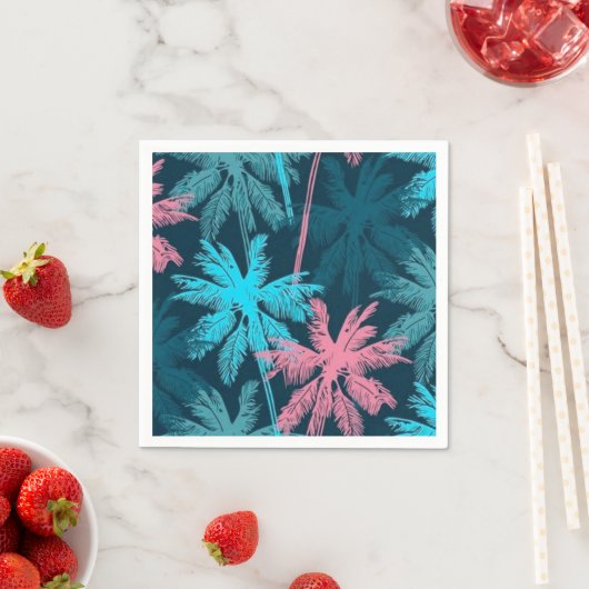 Serviette En Papier Motif palmier (En situation)