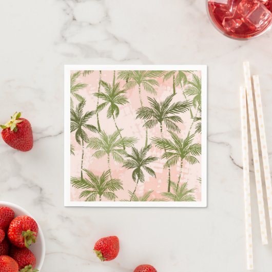 Serviette En Papier Motif palmier (En situation)